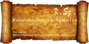 Konstantinovics Szabolcs névjegykártya